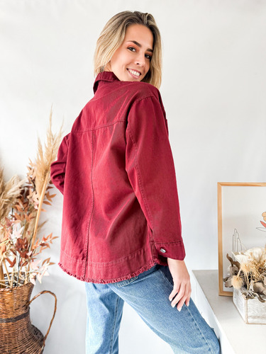 Camisaco Lulyna Mujer Camisa Gabardina Oversize