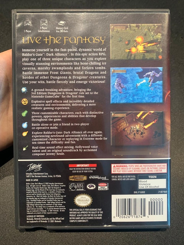 Baldur's Gate Dark Alliance Gamecube (Usado)