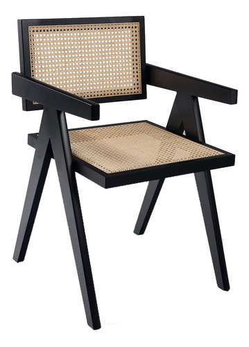 Silla Moderna Bejuco Rattán Modelo Pierre Jeanneret