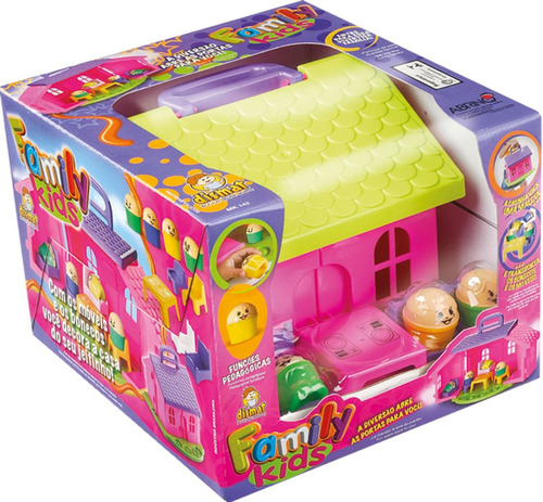 Casinha De Boneca Family Kids 27,7cm.vira Maleta Dismat Un