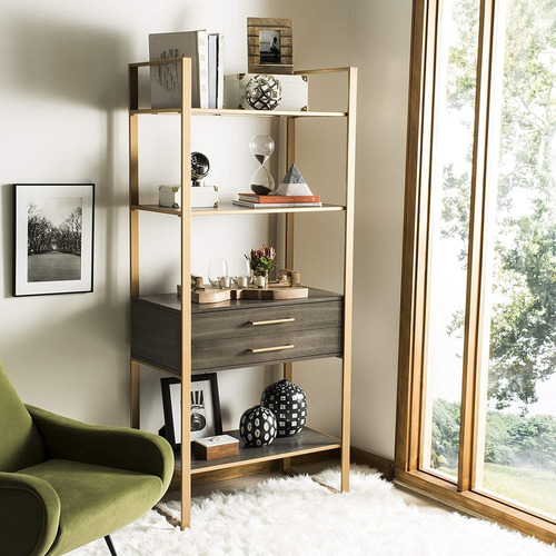 Home Collection Skylar 4 Tier 1 Cajón Etagere Gold Gre...