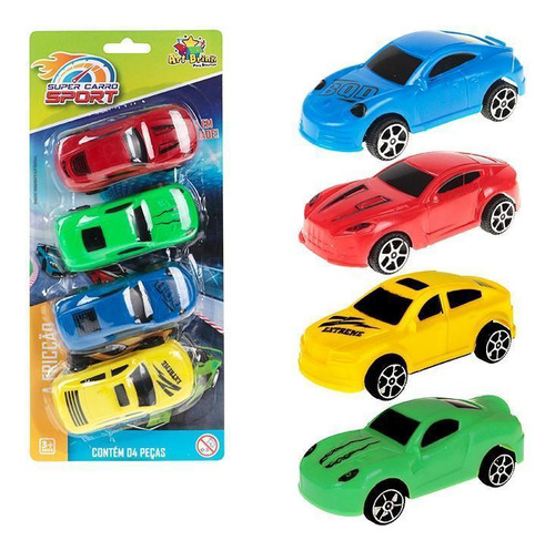 Carrinho Super Sport A Fricção 4 Peças Art Brink