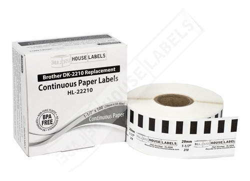 Rollo De Etiquetas Continuas Para Brother Dk2210 (100 Feet)