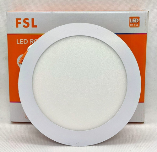 Panel Embutido Redondo 12w Luz Fria/luz Calida Fsl Estructura Amarillo