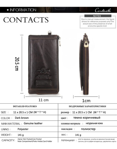 Bolso De Mano De Cuero Genuino Para Hombre Para Celular
