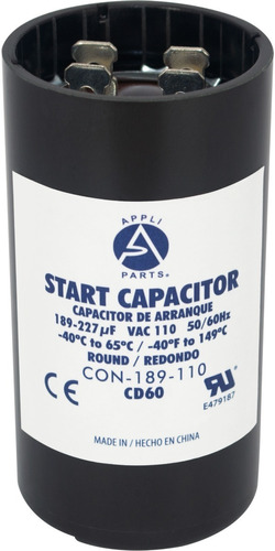 Condensador/ Capacitor De Arranque     189-227 Mfd 110v