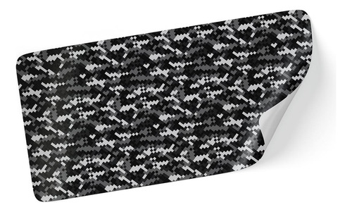 Adesivo Camuflado Preto E Branco Pixels 1,00x0,50m