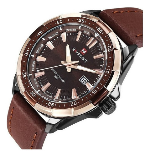 Reloj De Pulsera Naviforce 9056 De Piel De Cuarzo Para Hombr