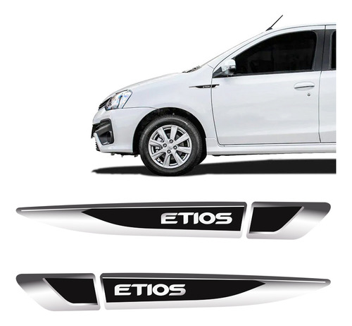 Adesivo Aplique Lateral Etios Hatch Sedan Emblema Resinado