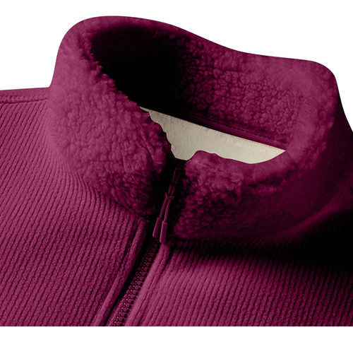 Jaqueta Masculina Com Zíper De Cor Sólida, Manga Comprida, R
