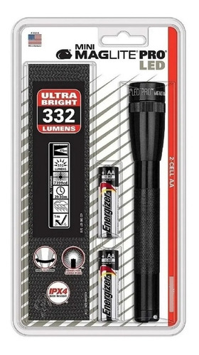 Imagen 1 de 8 de Linterna Led Maglite Mini Pro 332 Lumens 172mts +2 Pilas Aa.