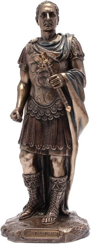 Estatua De Emperador Romano Julio César Acabado Bronce 26 Cm