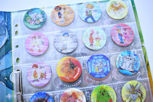 Digimon, Tazos Colección 1 & 2 + Coleccionador Digimon Taps