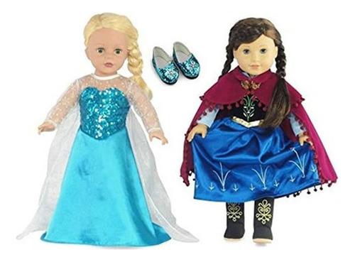 Se Adapta A 18 American Girl Dolls Princess Elsa Y Anna