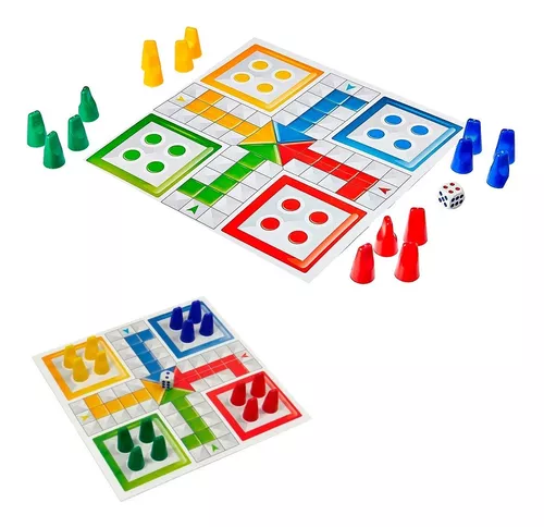 LUDO, DAMA E TRILHA - SUPER JOGOS Kit com 3 Jogos Educativos E