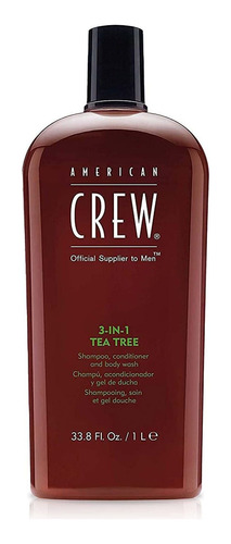 American Crew 3 En 1, Champú, Acondicionador Y Gel, Tea Tree