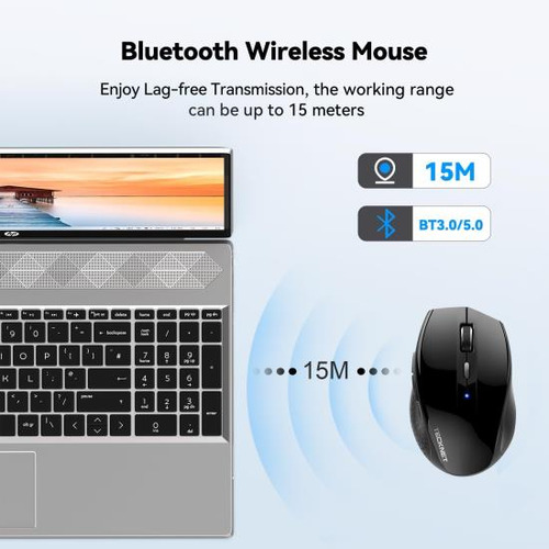 Ratón Bluetooth Tecknet, Ratón De Ordenador De 3200 Dpi, Rat