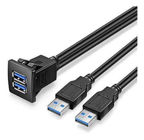 Doble Usb3.0 Montaje Empotrado Cuadrado - 2m 6ft Usb 3.0 Mon