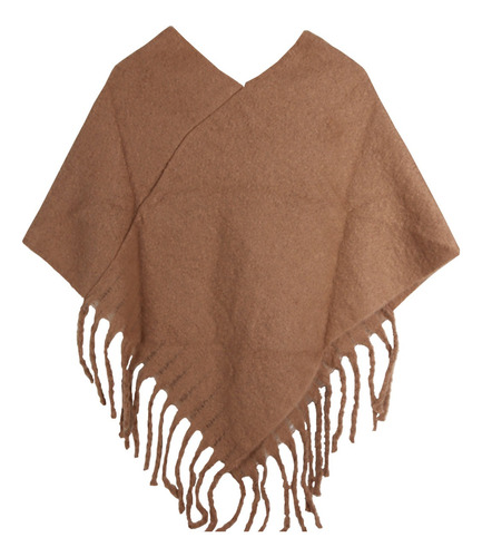 Poncho Ruana Manton Pashmina Abrigado Flecos Amplio Mujer