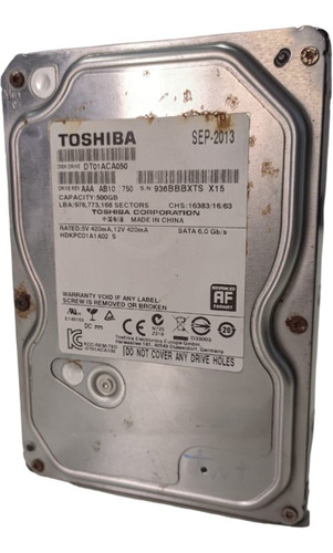 Hd Toshiba 500gb Dt01aca050 Sata Desktop (ml154)