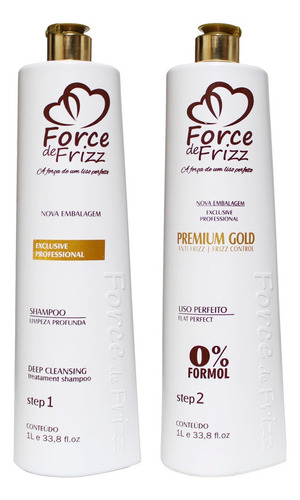 Force De Frizz Kit Escova Progressiva Sem Formol 2x1000ml Qu