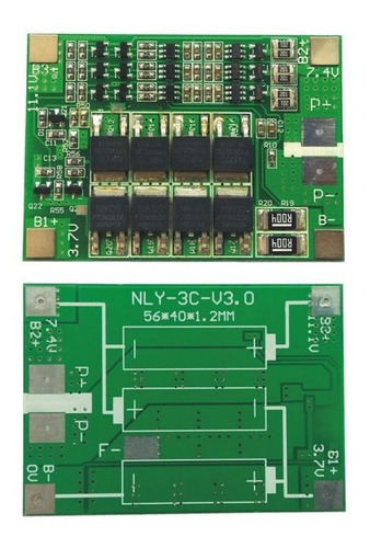 Placa De Protección De Batería De Litio 3s 40a Bms 11,1 V 12