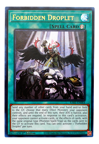 Forbidden Droplet Ultra Rare Yugioh!