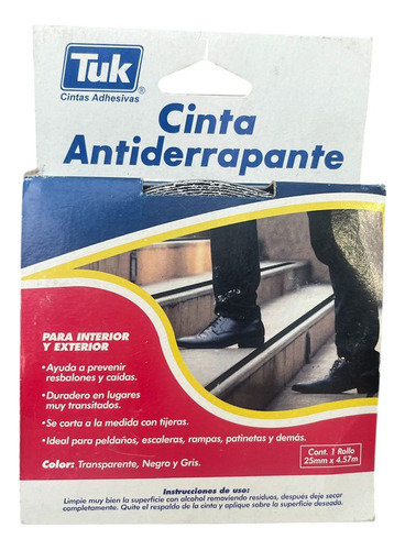 Paquete De Cintas Antiderrapante Tuk Gris 25mm X 4.57m Negro
