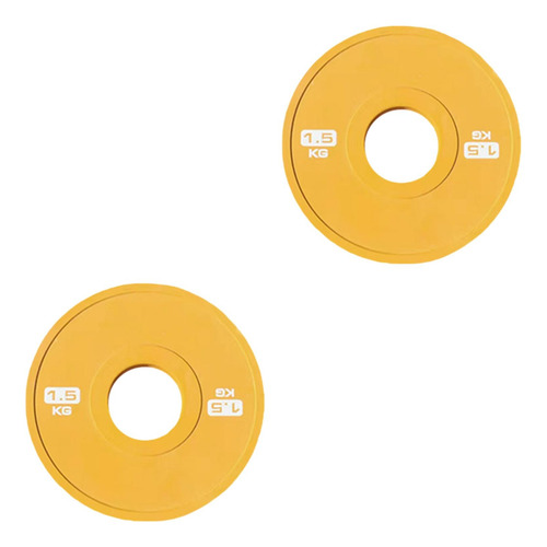 2 Discos De Pesas Para Barra De 5 Cm, 1,5 Kg Amarillo
