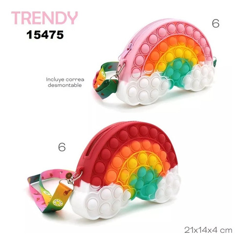 Cartera Pop It Grande Con Correa Bandolera Arcoiris 15474