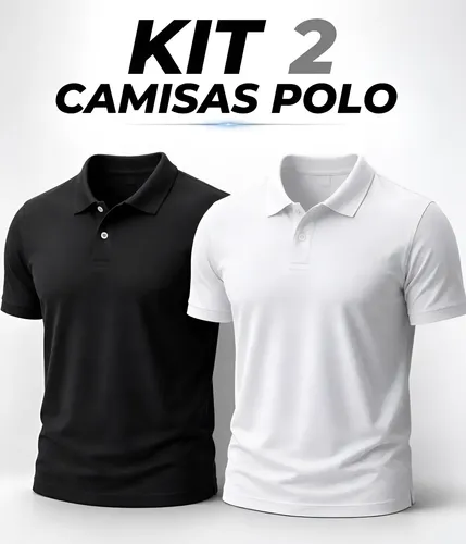 Kit 2 Camisa Gola Polo Masculina Básica Piquet Camiseta