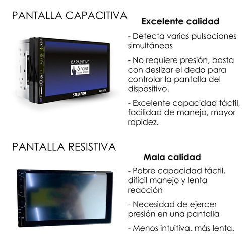 Imagen 6 de 10 de Kit Autoestéreo Bluetooth Steelpro + Bocinas 6.5 Soundstream