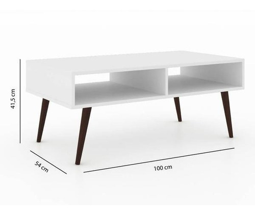 Imagen 2 de 3 de Mesa De Centro Rectangular Blanca