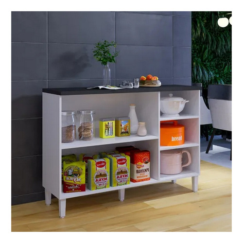 Armário Arte Móveis Balcão Vega cozinha multiuso casa serviço 3p resistente cor branco