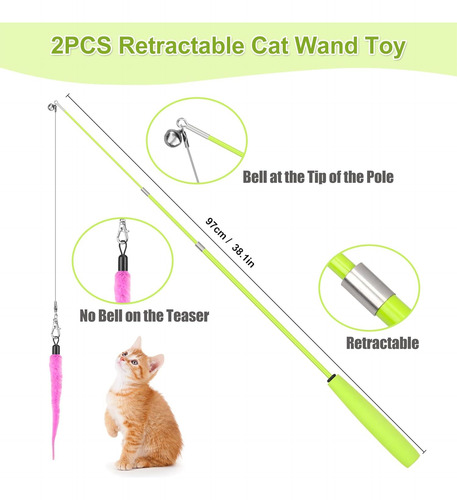 Juegos De Gato Interactivos, 2 Varitas Retráctiles, 5 Tental