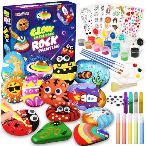 Glow In The Dark Rock Painting Kit For Kids, Painting R...