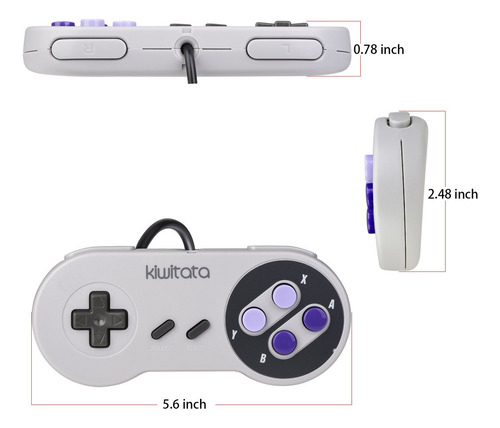 Controladores Usb Clásicos Snes Para Juegos Retro Con Cable