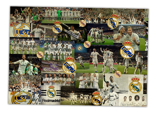 Real Madrid! Lámina Decoupage Autoadhesiva 30 X 42 Cm