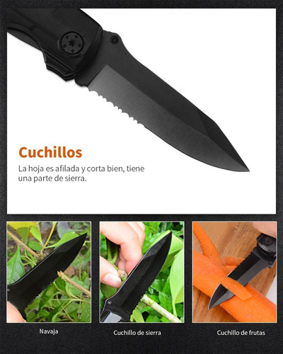 Imagen 6 de 9 de Navajas Multiherramien Acero Inoxidable Camping Pesca Hogar