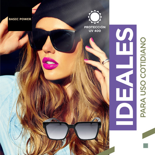 Lentes De Sol Para Mujer Color Cafe Gafas Con Detalle Dorado