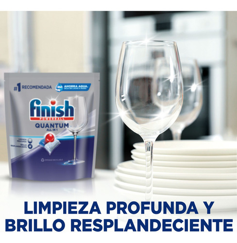 Imagen 3 de 5 de Tabletas Para Lavavajillas Finish Tabs Quantum X15 Unidades