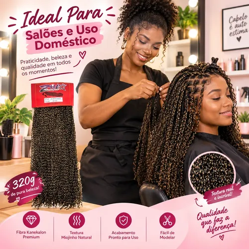Cabelo Miojo Micro Zizi Sintético Kanekalon Miojinho 320 Gr