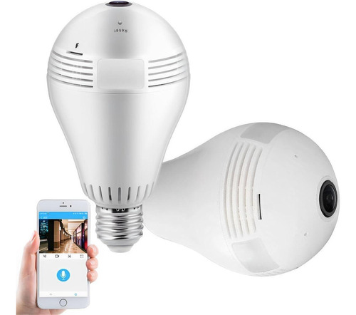 Câmera Wifi Lâmpada Led 360 Vigilância Noturna Sensor