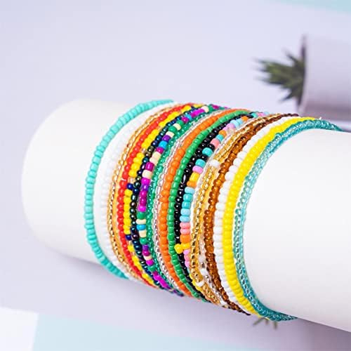 Shymuh 18 Piezas Boho Hecho A Mano Cuentas Africanas Tobille