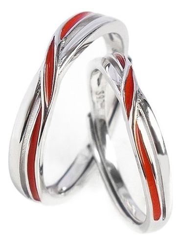 Anillo De Joyería De Plata Con Hilo Rojo