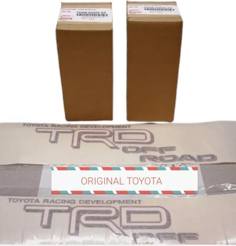 Kit (2) Calcomania Toyota Trd Off Road Original Rojo&negro