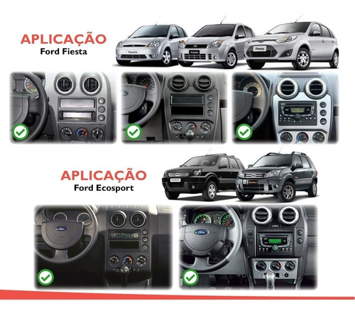 Moldura Painel 2 Din Multimidia Dvd Golf Polo Bora Ecosport Fiesta Fox Para Aparelhos Padrão Japonês