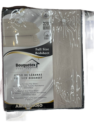 Juego De Sábanas Full Bouquetex Bordado 3200 Hilos Americano Suela Liso