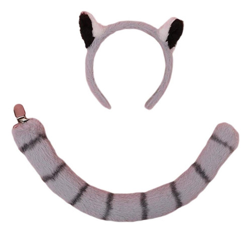 Y Conjunto De Cola Y Orejas De Mapache De Peluche,