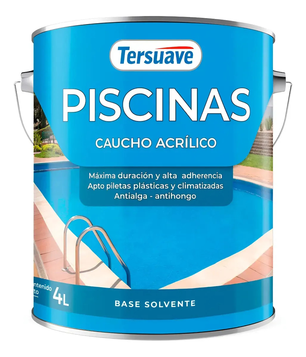 Pileta Base Solvente Mate Caucho Tersuave 4 Litros 3 Colores Color Celeste